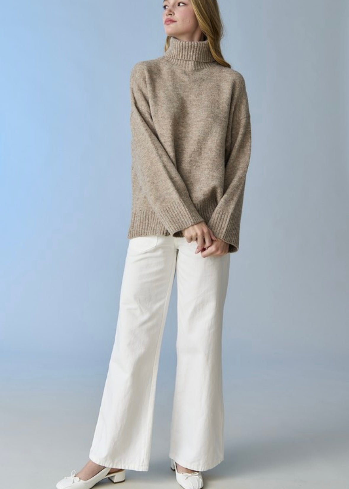 Wear Everywhere Turtle Neck Sweater (Taupe)