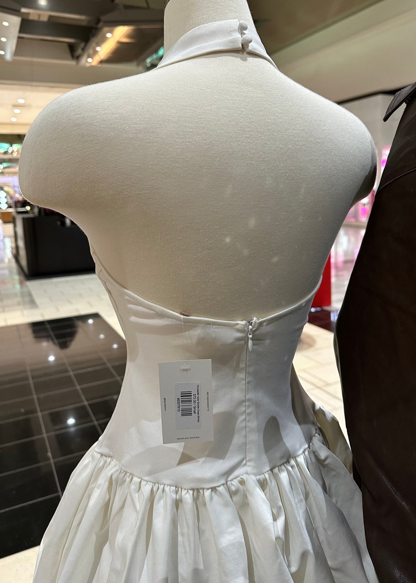 Housewife Halter Bubble Dress (White)