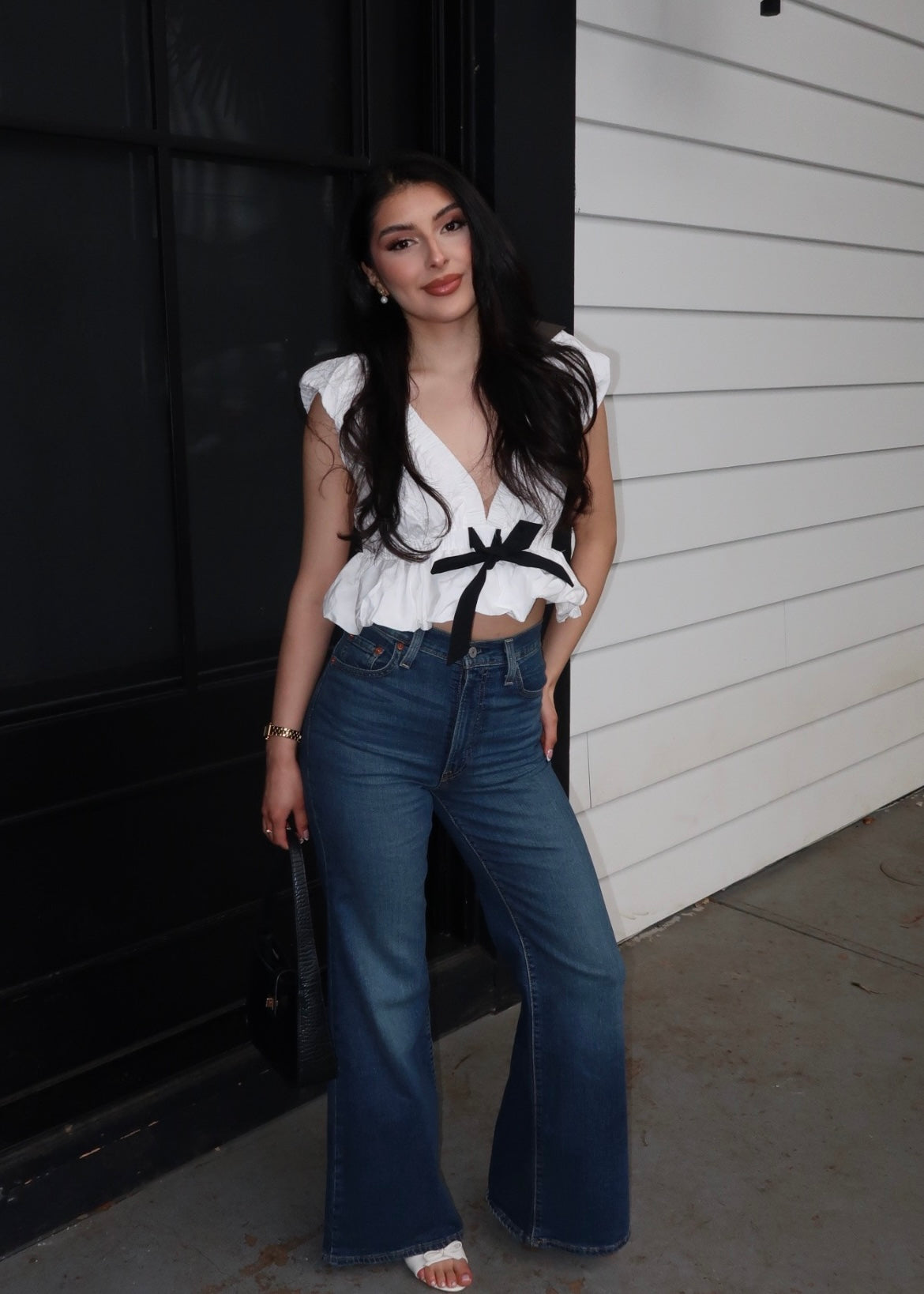 Josephine Deep V Top (White)
