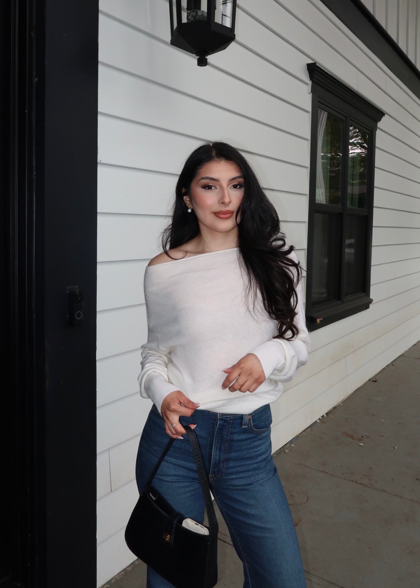 Bethany Wide Neck Top (White)