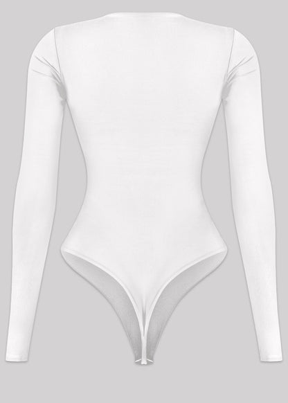 EV Basic SQ Long Sleeve Bodysuit (White)