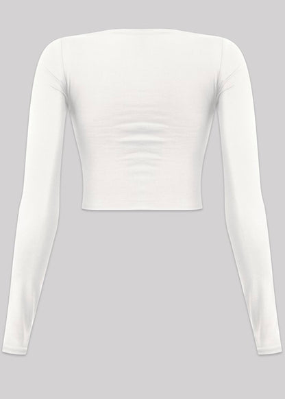 EV Basic SQ Long Sleeve Crop (White)