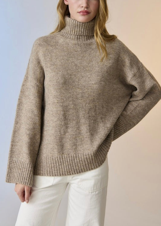 Wear Everywhere Turtle Neck Sweater (Taupe)