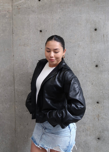 Syd Cropped Faux Leather Jacket